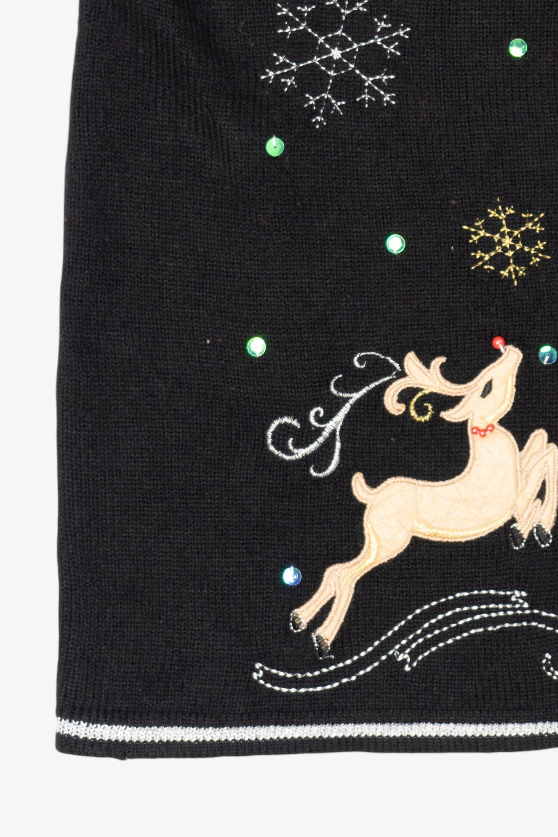 Vintage Black White Stag Reindeer Ugly Christmas Vest (1990s)