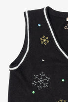Vintage Black White Stag Reindeer Ugly Christmas Vest (1990s)