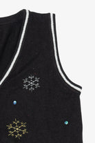 Vintage Black White Stag Reindeer Ugly Christmas Vest (1990s)