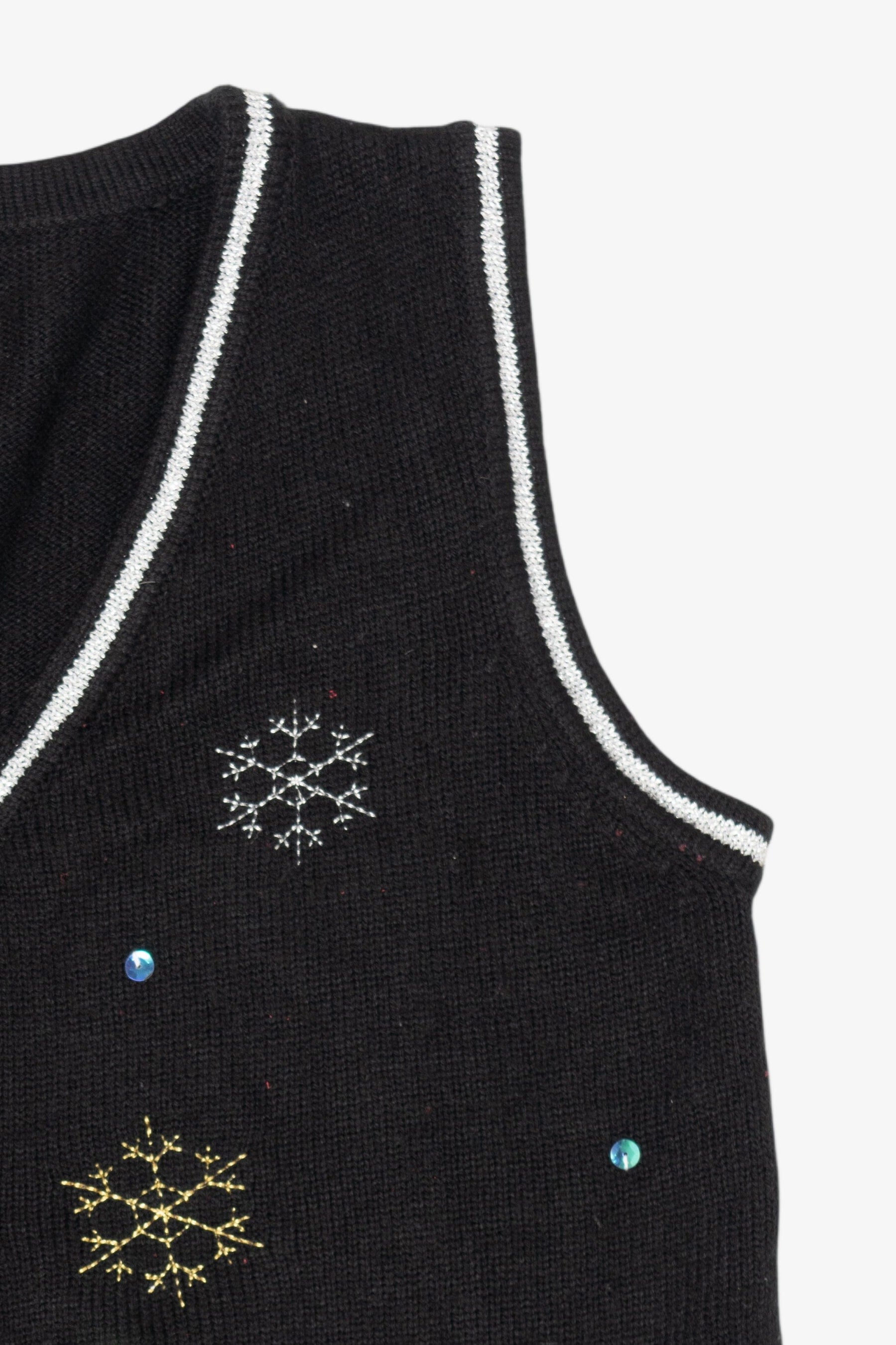 Vintage Black White Stag Reindeer Ugly Christmas Vest (1990s)