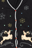 Vintage Black White Stag Reindeer Ugly Christmas Vest (1990s)