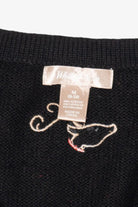 Vintage Black White Stag Reindeer Ugly Christmas Vest (1990s)
