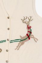Vintage White Southern Lady Ugly Christmas Vest (1980s)