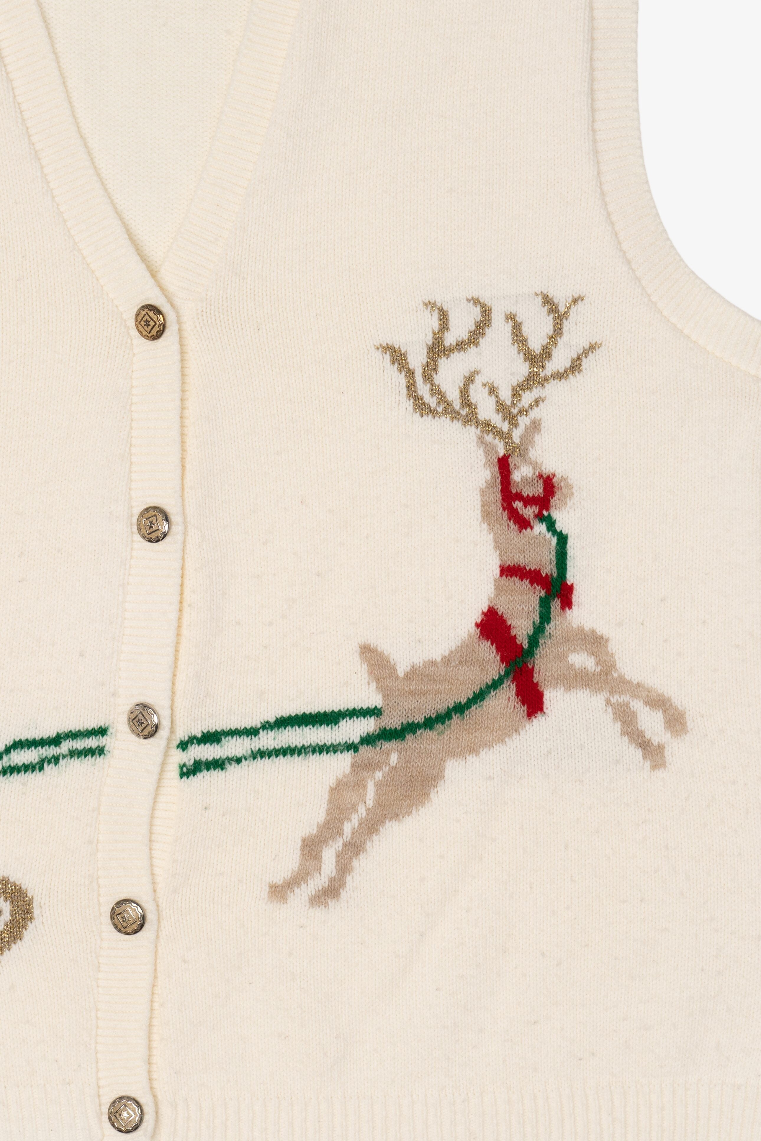 Vintage White Southern Lady Ugly Christmas Vest (1980s)