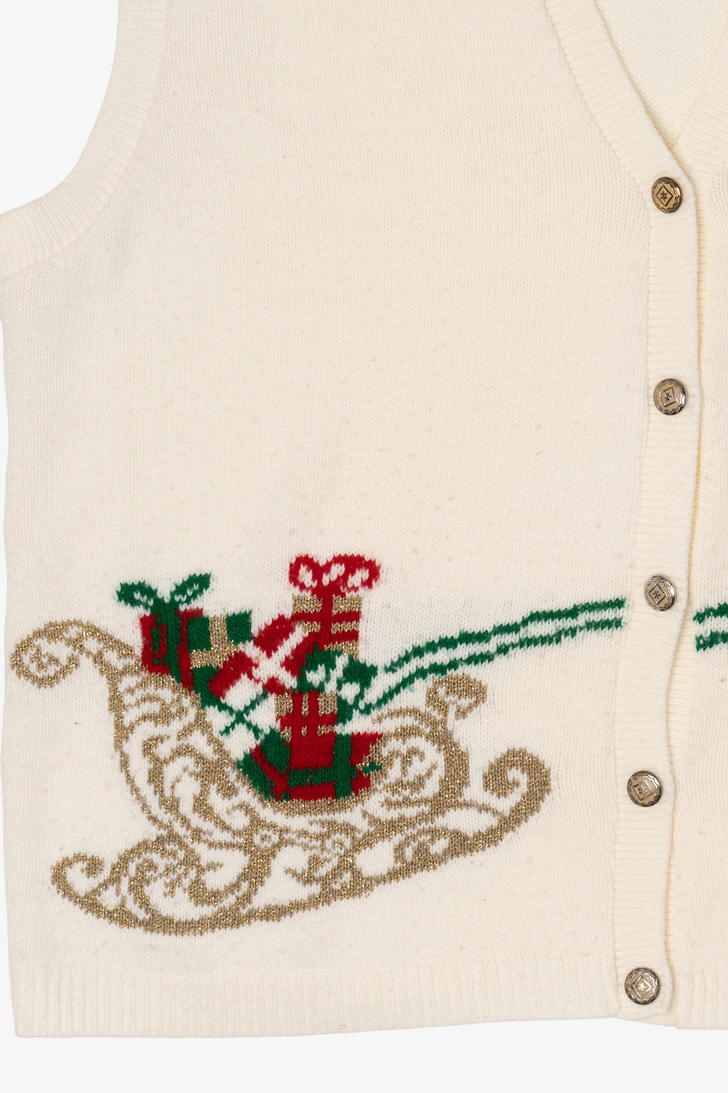 Vintage White Southern Lady Ugly Christmas Vest (1980s)