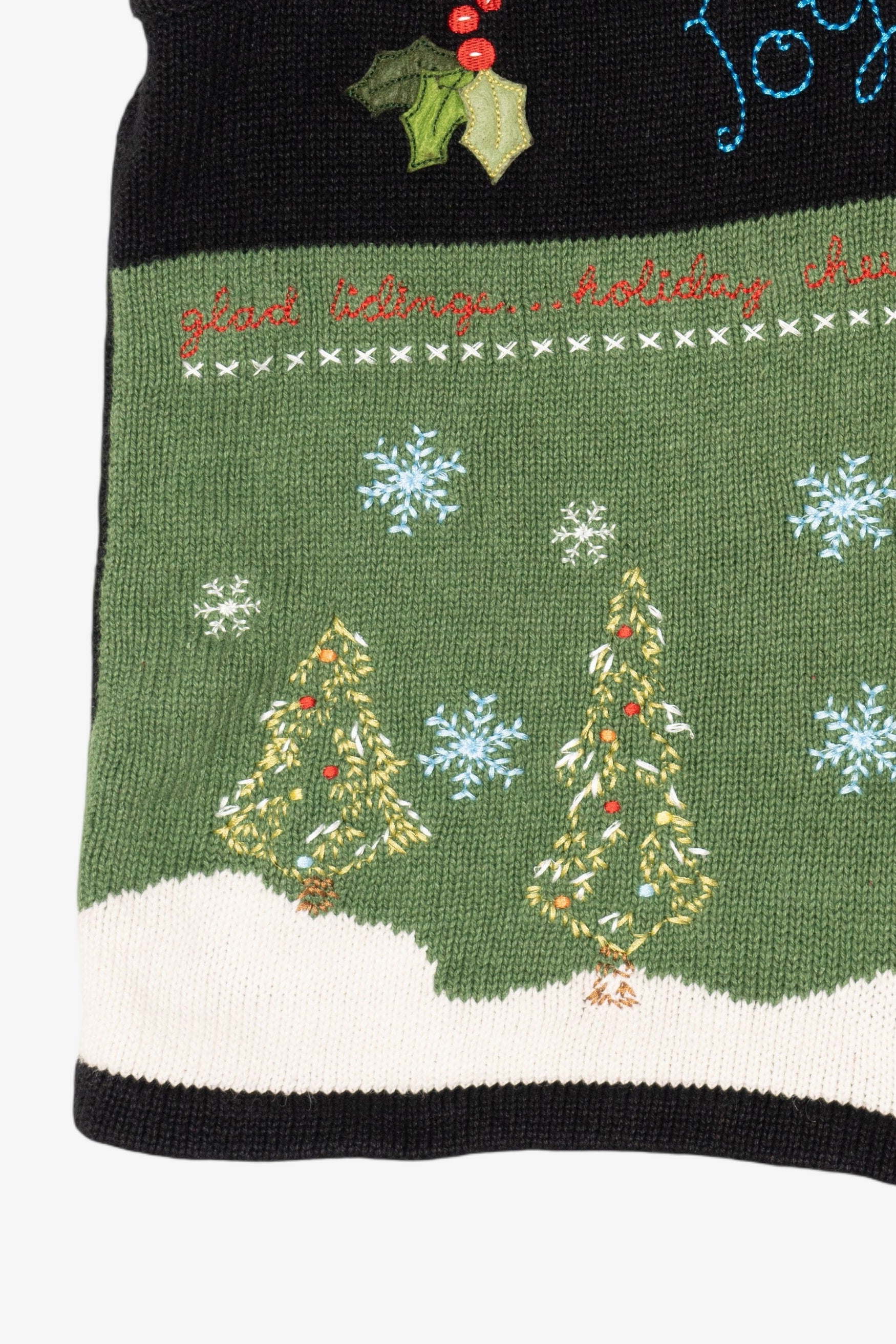 Vintage Black Christopher & Banks Color Block Ugly Christmas Vest (1990s)