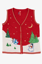 Vintage Red Snowmen Ugly Christmas Vest (2000s)