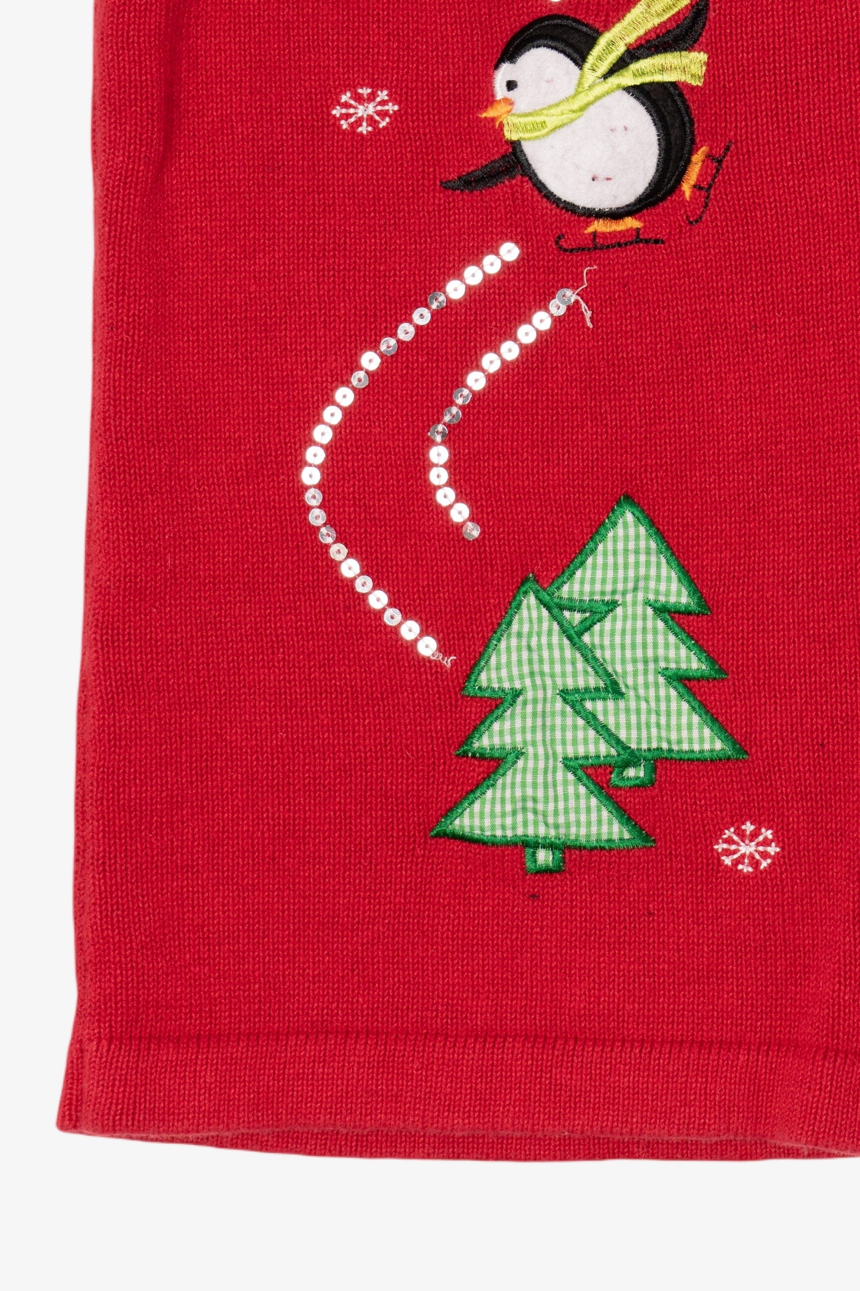Vintage Red Nouveaux Penguins Ugly Christmas Vest (1990s)