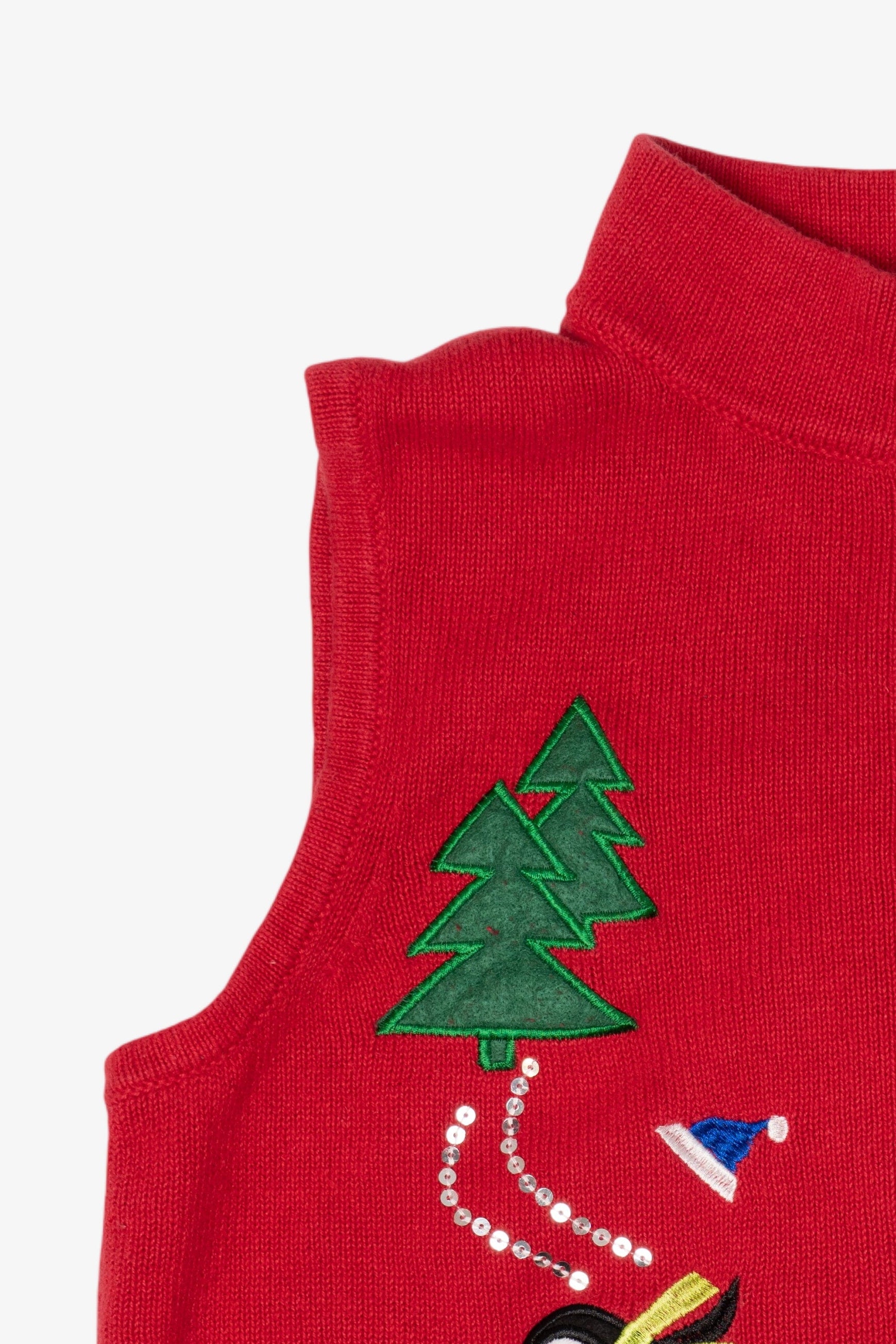 Vintage Red Nouveaux Penguins Ugly Christmas Vest (1990s)