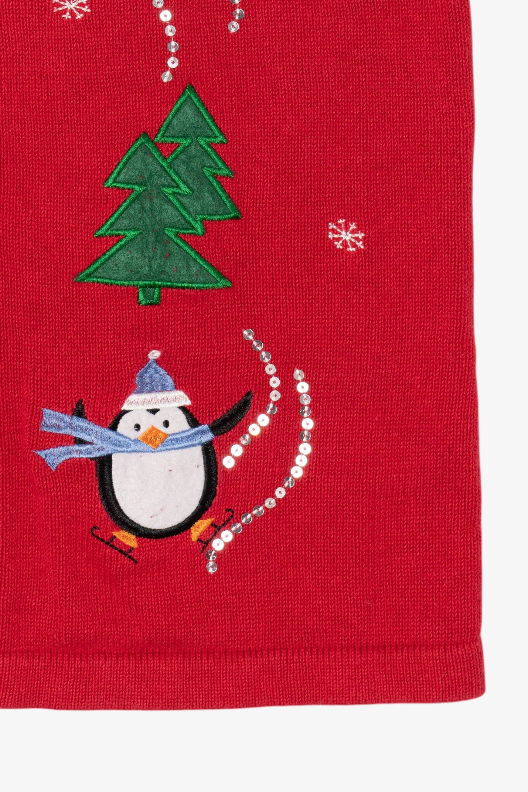 Vintage Red Nouveaux Penguins Ugly Christmas Vest (1990s)