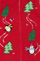 Vintage Red Nouveaux Penguins Ugly Christmas Vest (1990s)
