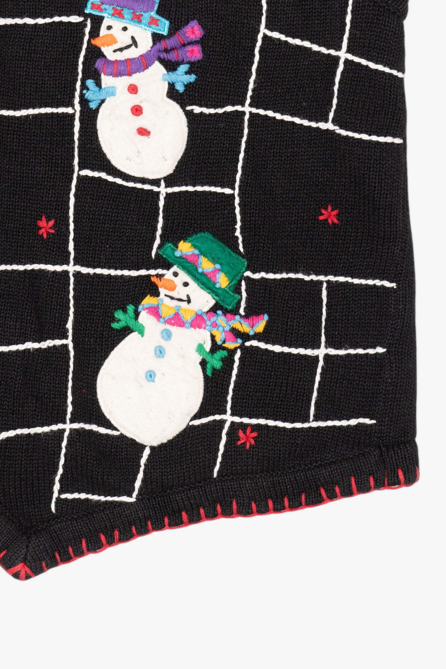 Vintage Black B.P Design Snowmen Ugly Christmas Vest (1990s)