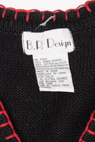 Vintage Black B.P Design Snowmen Ugly Christmas Vest (1990s)