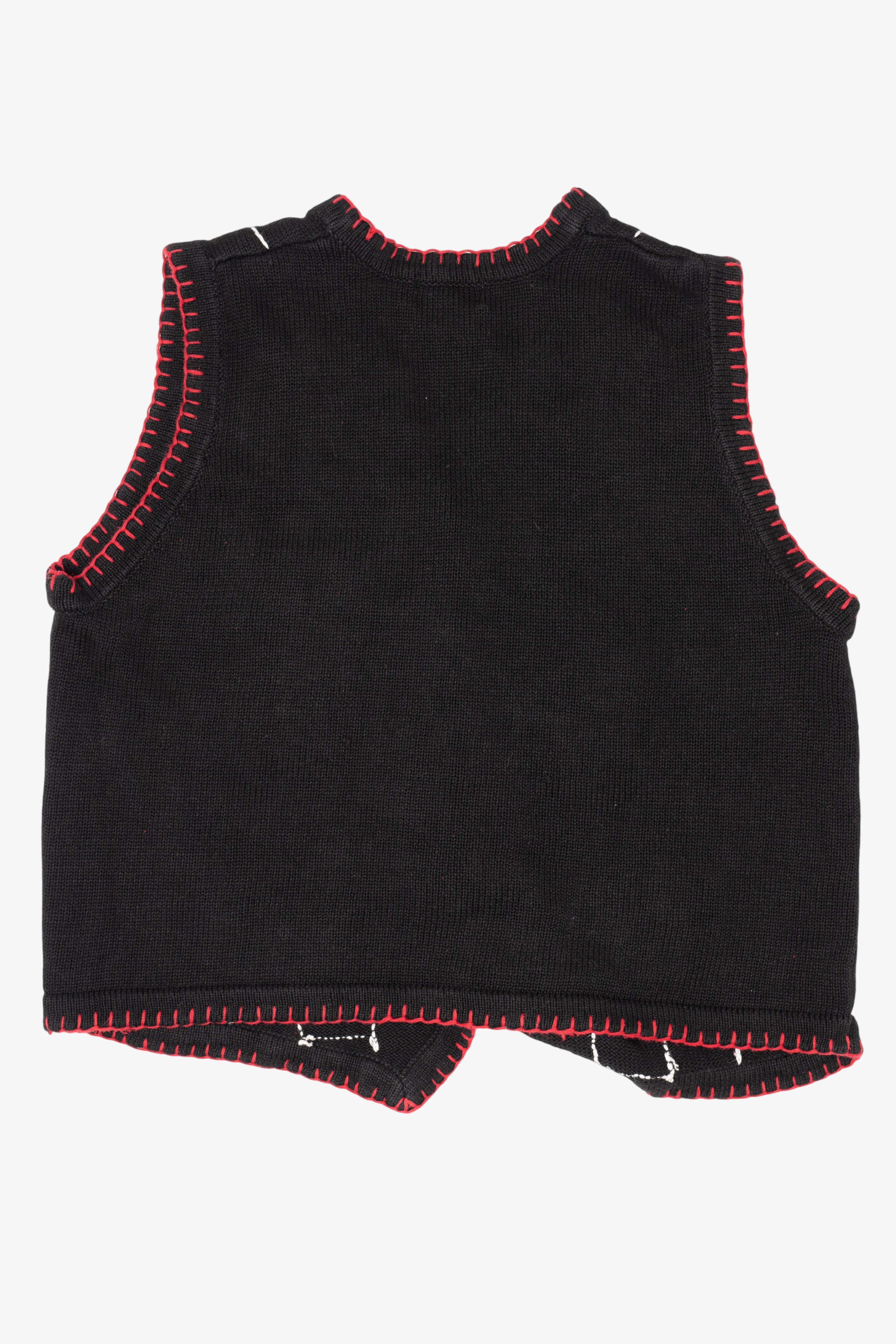 Vintage Black B.P Design Snowmen Ugly Christmas Vest (1990s)