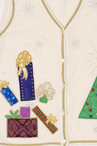 Vintage White Presents Ugly Christmas Vest (1990s)