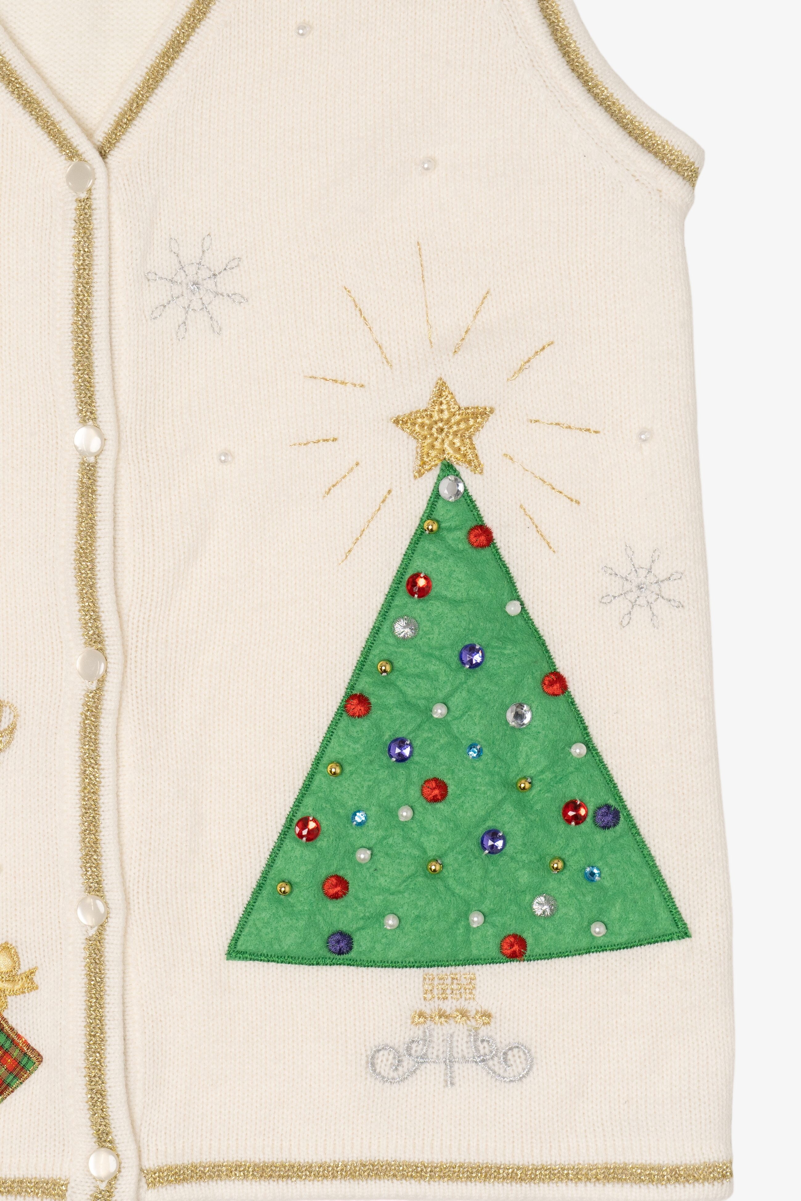 Vintage White Presents Ugly Christmas Vest (1990s)