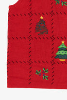 Vintage Red Crystal Kobe Trees Ugly Christmas Vest (1990s)