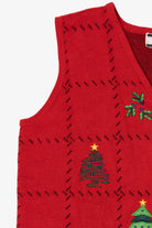 Vintage Red Crystal Kobe Trees Ugly Christmas Vest (1990s)