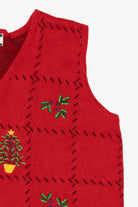 Vintage Red Crystal Kobe Trees Ugly Christmas Vest (1990s)