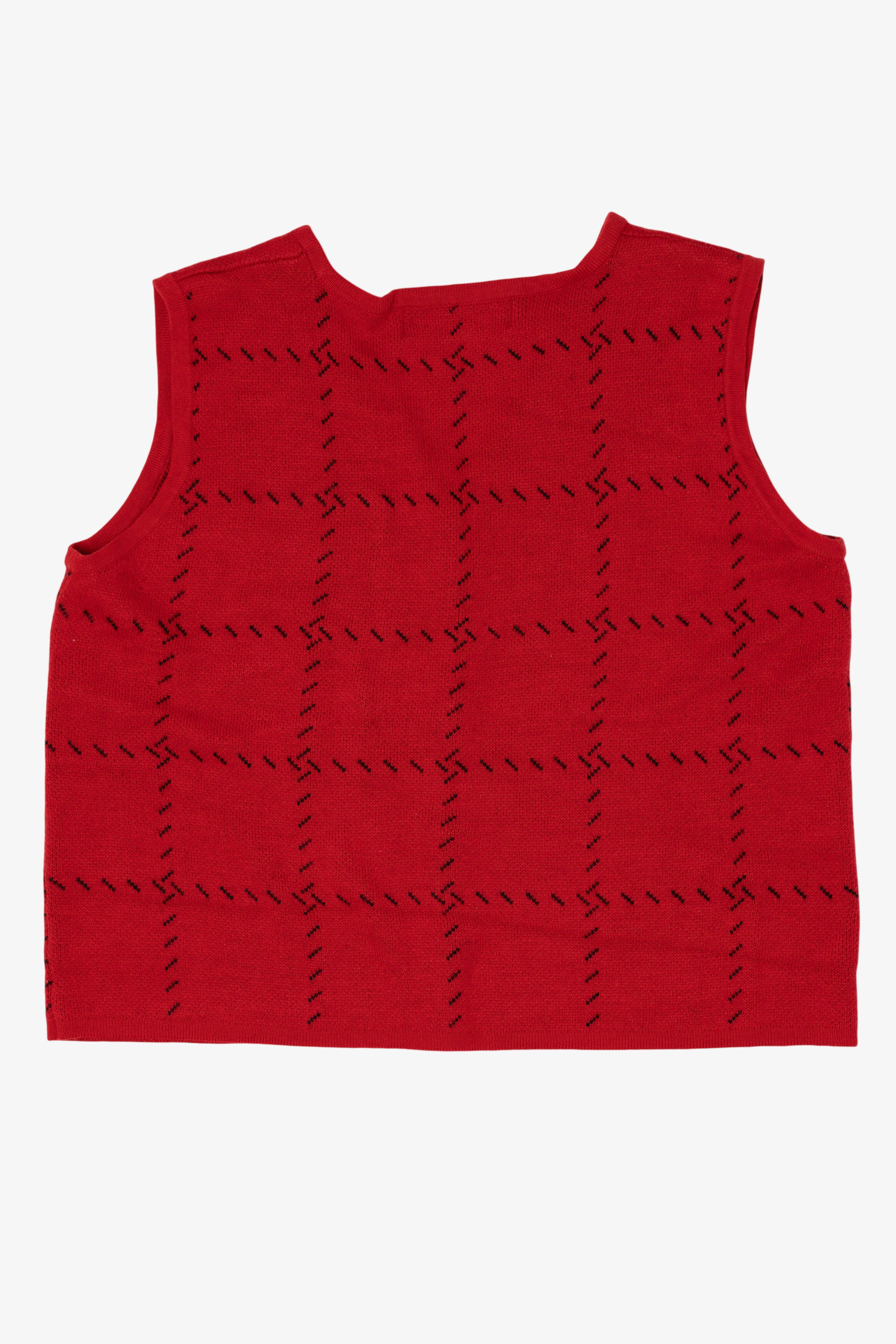 Vintage Red Crystal Kobe Trees Ugly Christmas Vest (1990s)
