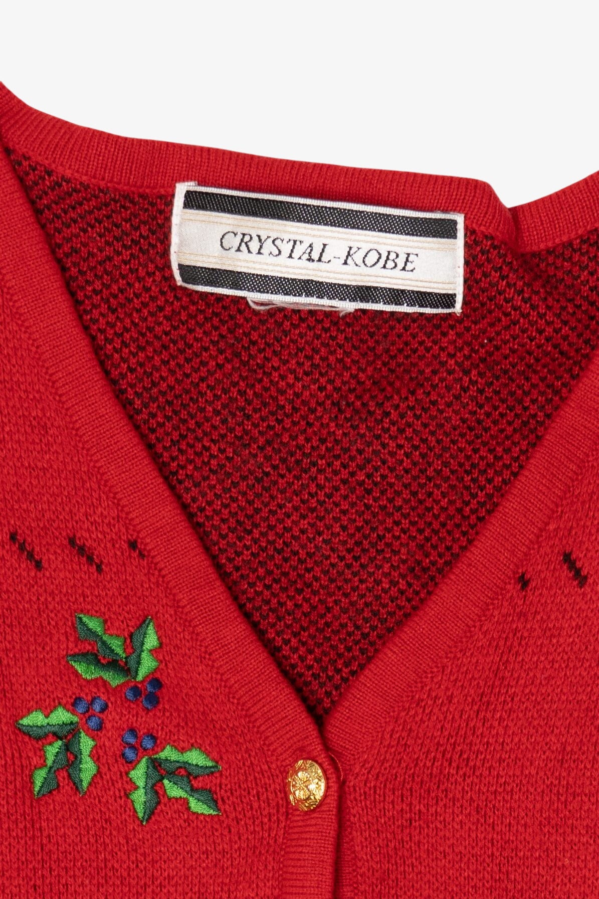 Vintage Red Crystal Kobe Trees Ugly Christmas Vest (1990s)