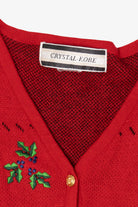 Vintage Red Crystal Kobe Trees Ugly Christmas Vest (1990s)