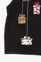 Vintage Black Merry & Bright Presents Ugly Christmas Vest (2000s)