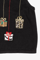 Vintage Black Merry & Bright Presents Ugly Christmas Vest (2000s)