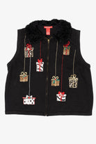 Vintage Black Merry & Bright Presents Ugly Christmas Vest (2000s)