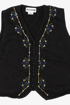 Vintage Black Joan Leslie Ugly Christmas Vest (1990s)
