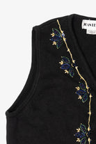 Vintage Black Joan Leslie Ugly Christmas Vest (1990s)