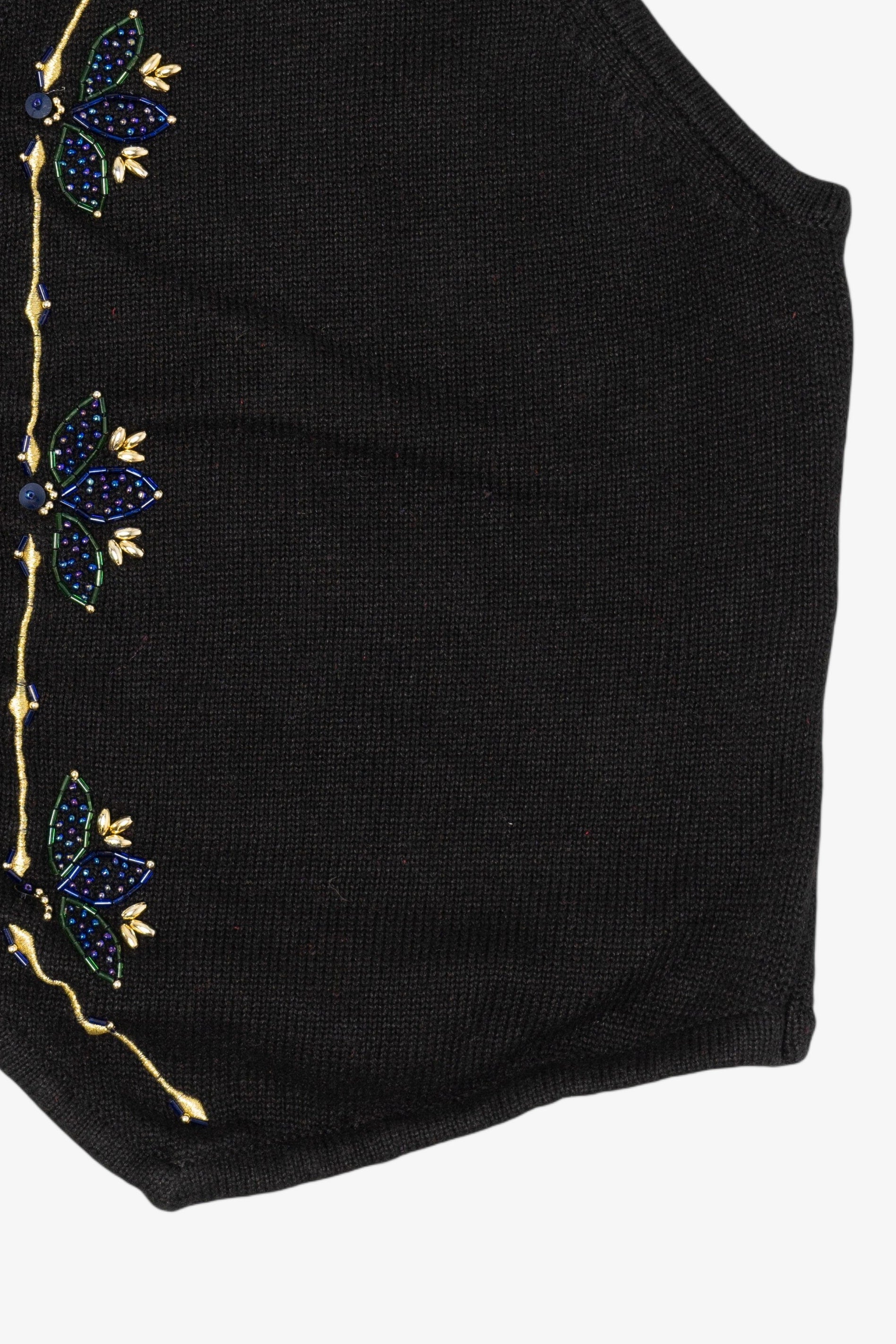 Vintage Black Joan Leslie Ugly Christmas Vest (1990s)