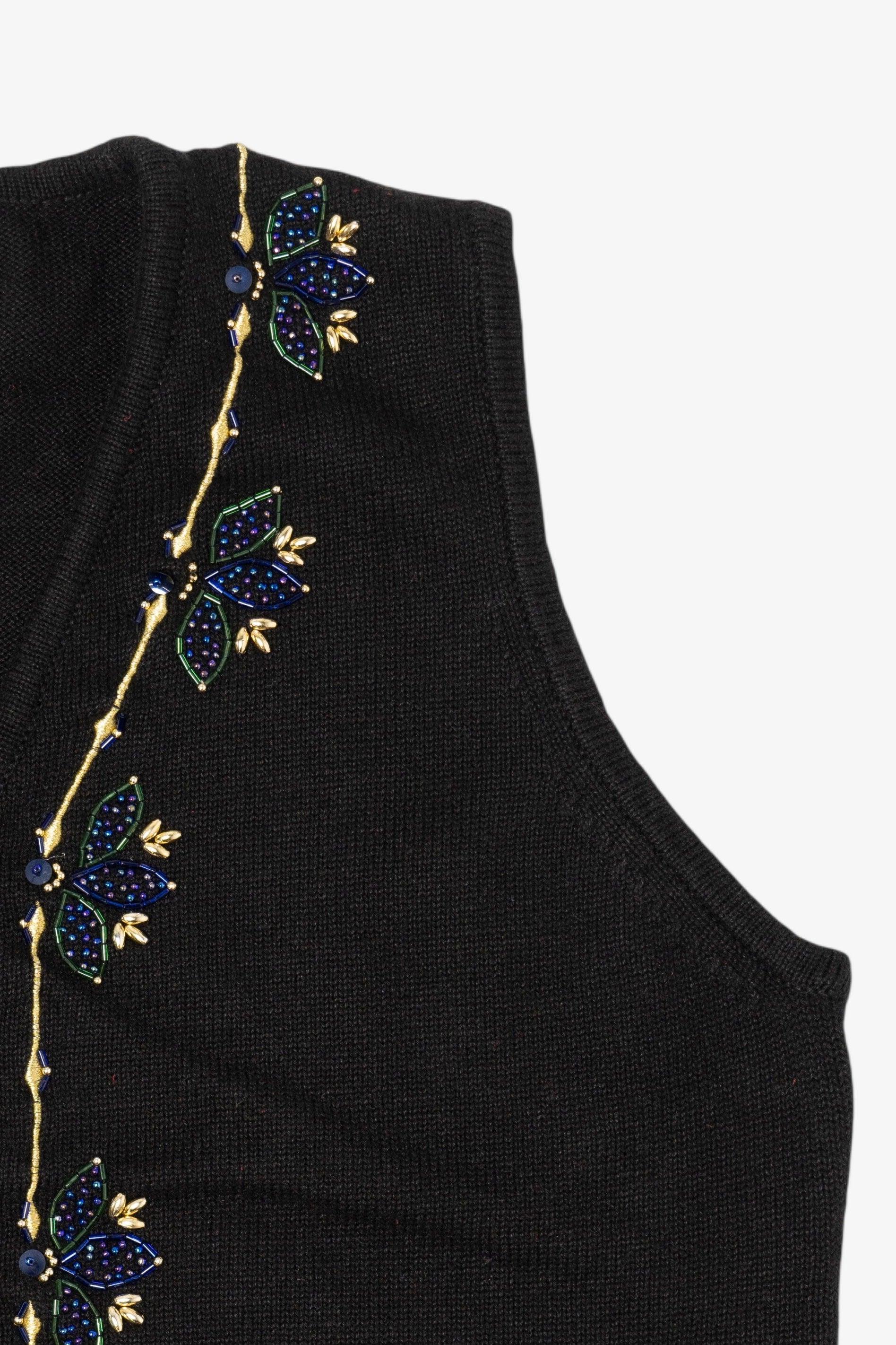 Vintage Black Joan Leslie Ugly Christmas Vest (1990s)