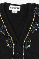 Vintage Black Joan Leslie Ugly Christmas Vest (1990s)