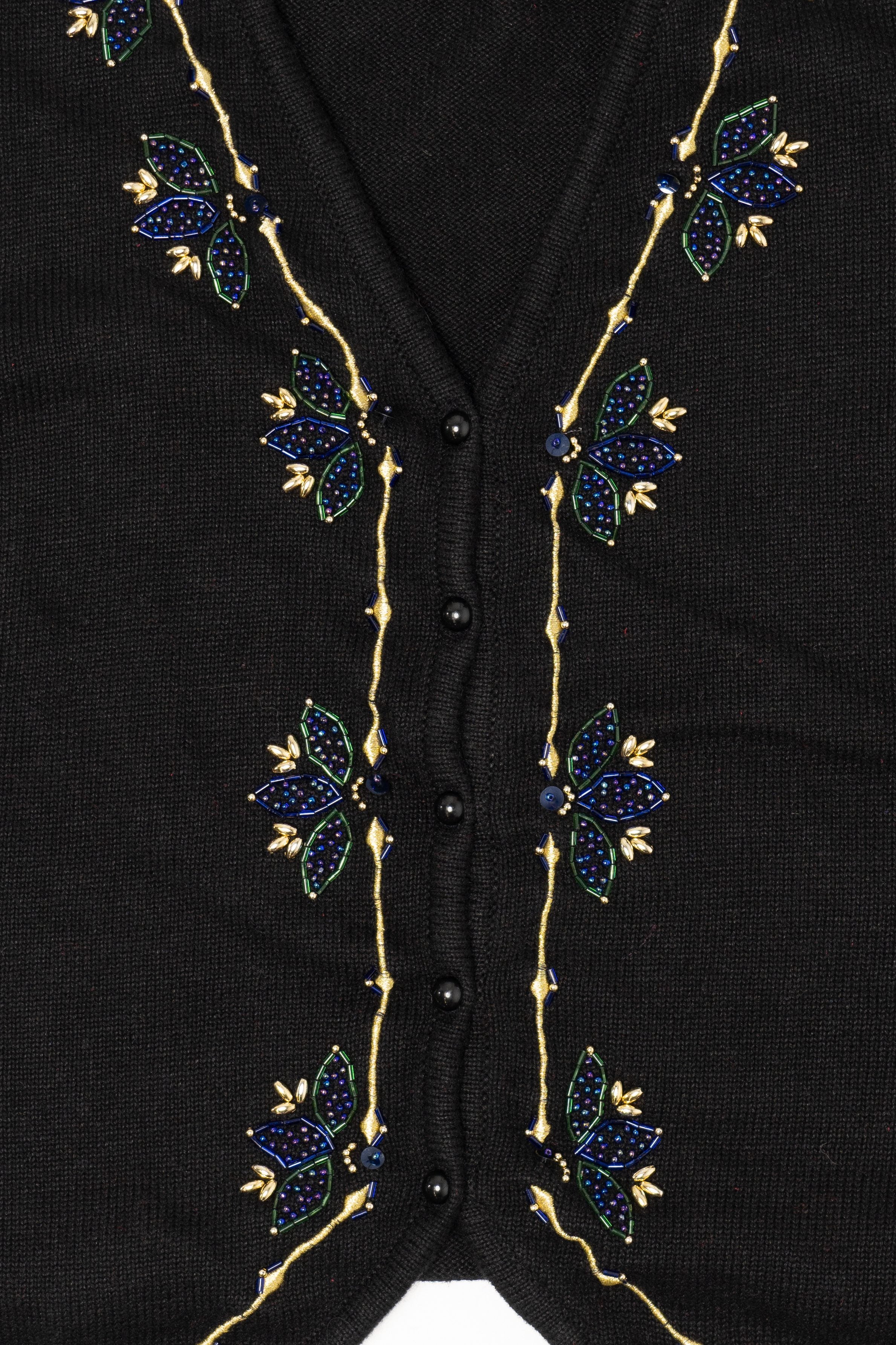 Vintage Black Joan Leslie Ugly Christmas Vest (1990s)