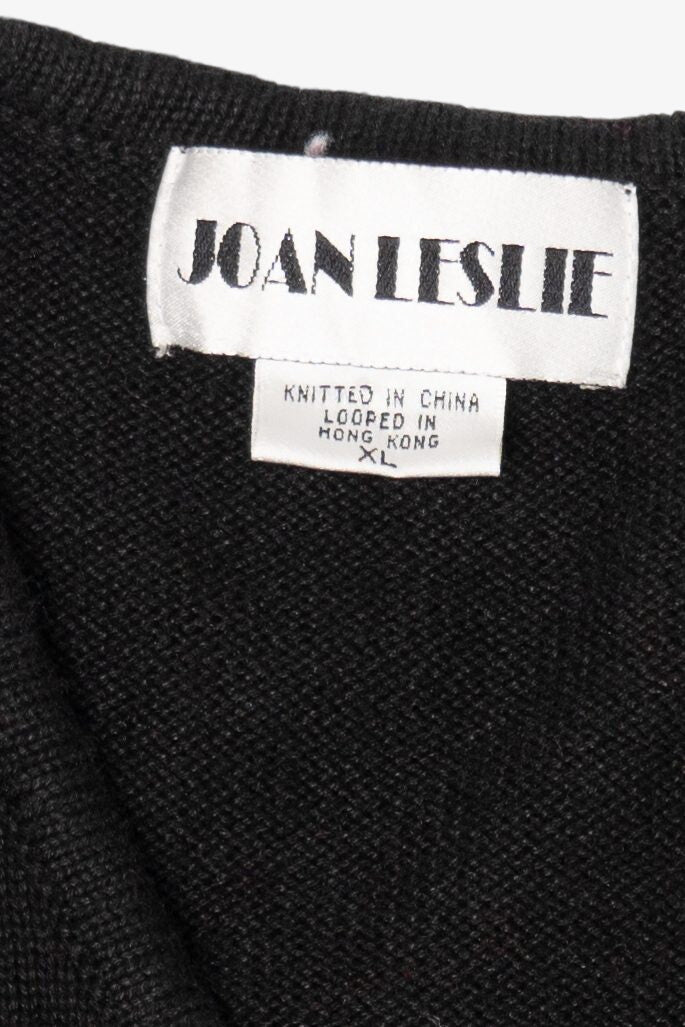 Vintage Black Joan Leslie Ugly Christmas Vest (1990s)