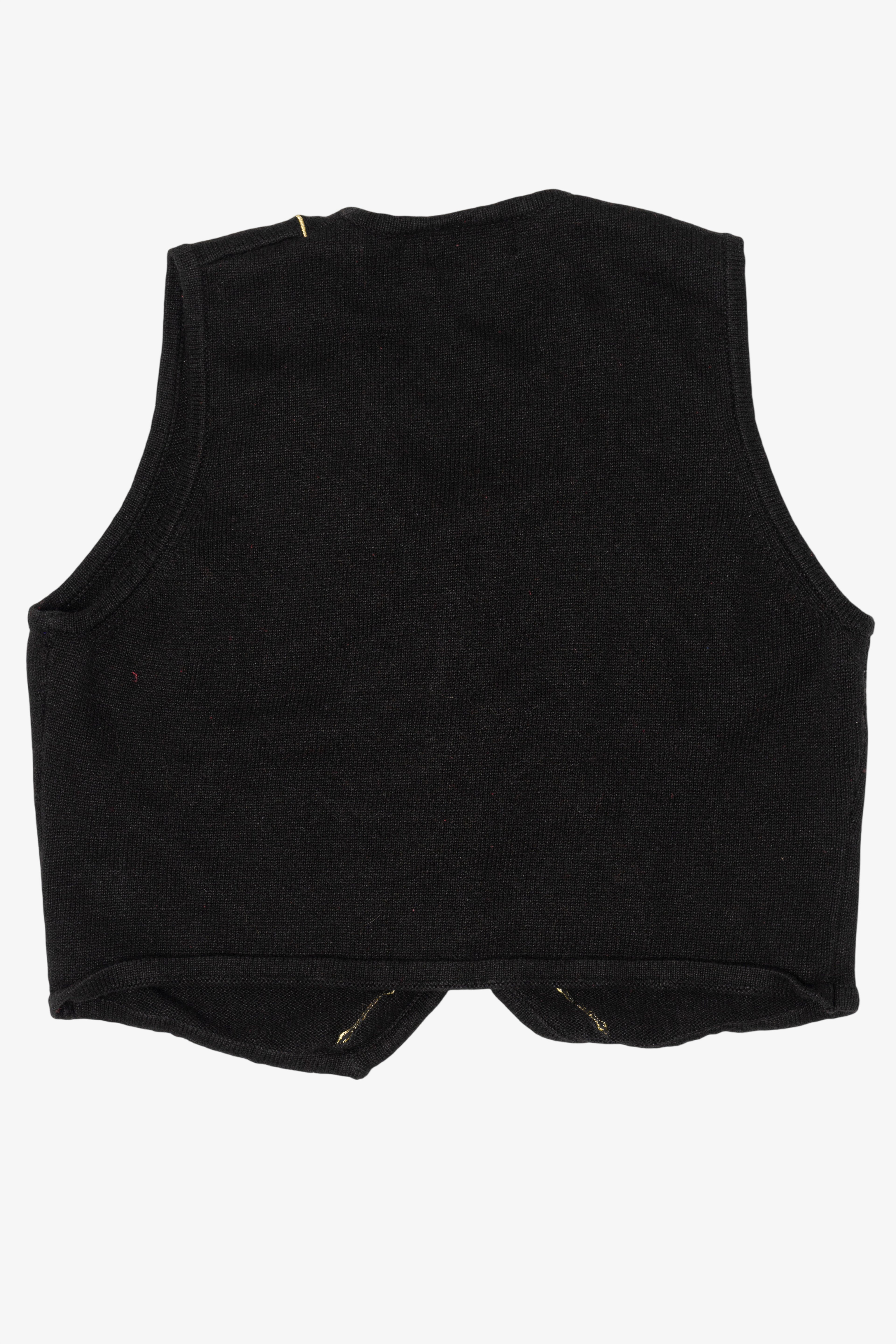 Vintage Black Joan Leslie Ugly Christmas Vest (1990s)