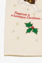 Vintage White "Happiness Is A Homespun Christmas" Ugly Christmas Vest (2000s)