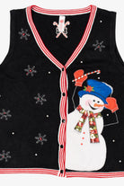 Vintage Black Snowmen Ugly Christmas Vest (2000s)