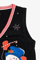 Vintage Black Snowmen Ugly Christmas Vest (2000s)