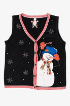 Vintage Black Snowmen Ugly Christmas Vest (2000s)