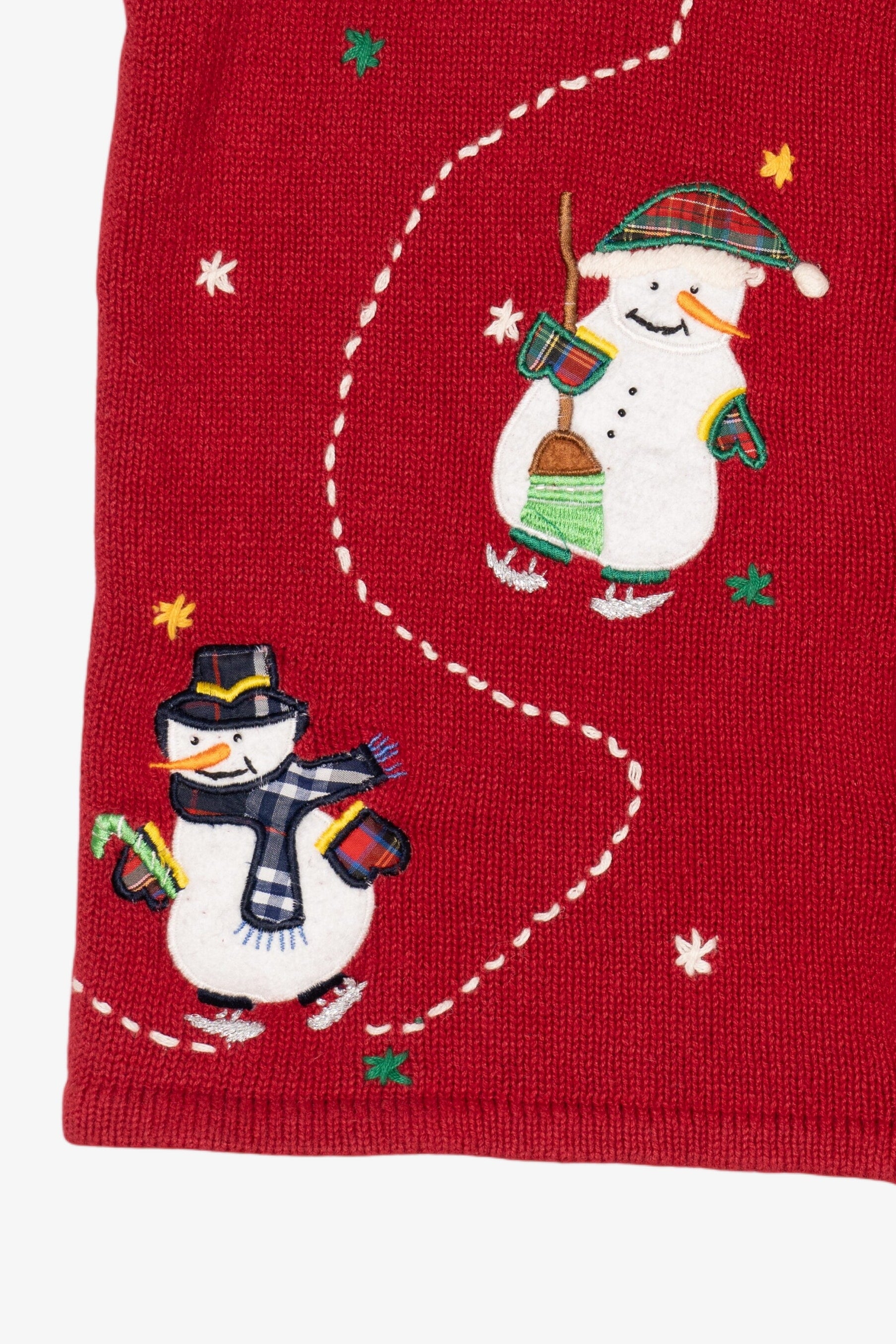 Vintage Red Bobbie Brooks Snowmen Ugly Christmas Vest (1990s)