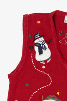 Vintage Red Bobbie Brooks Snowmen Ugly Christmas Vest (1990s)