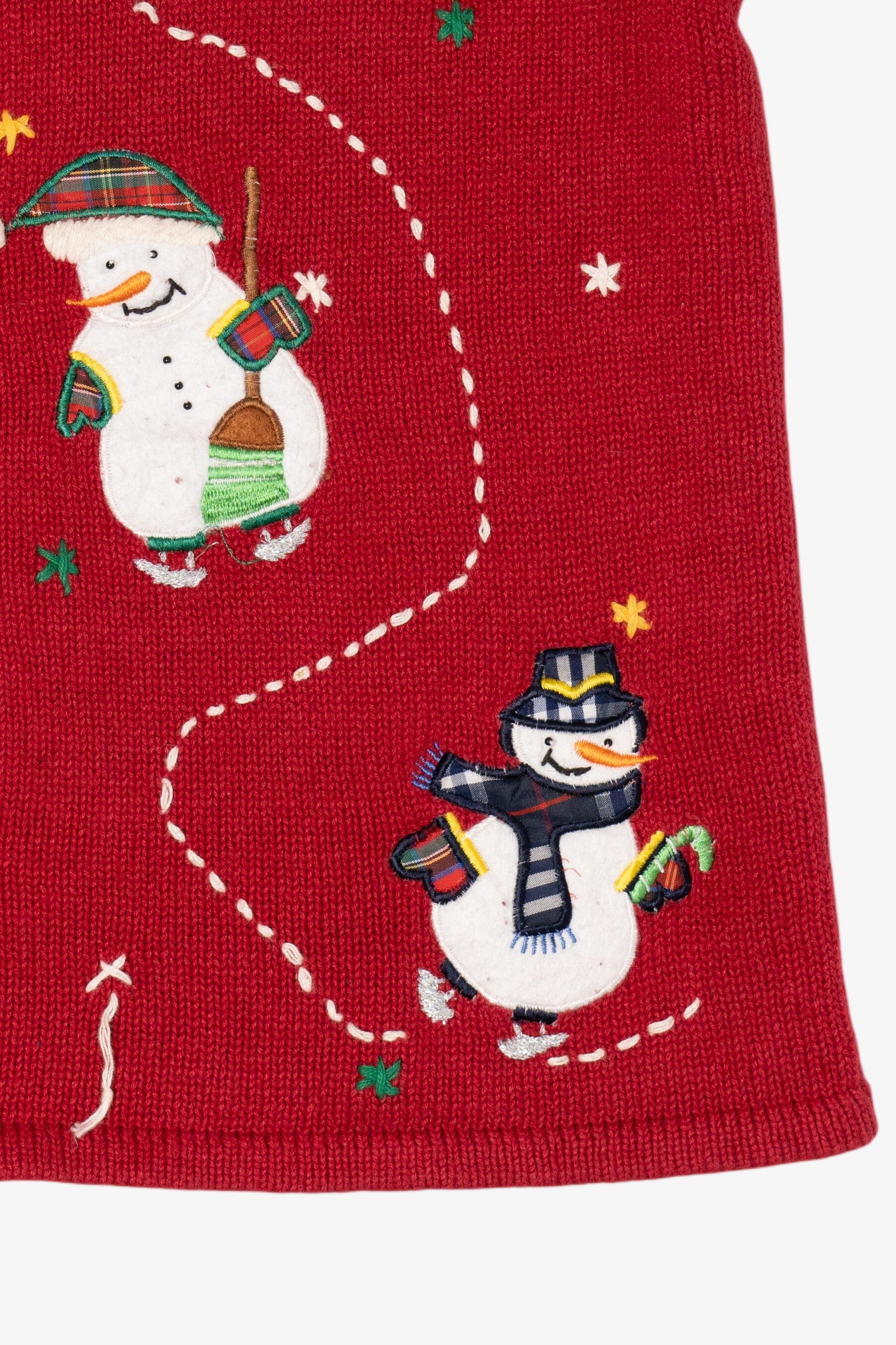 Vintage Red Bobbie Brooks Snowmen Ugly Christmas Vest (1990s)