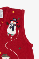 Vintage Red Bobbie Brooks Snowmen Ugly Christmas Vest (1990s)