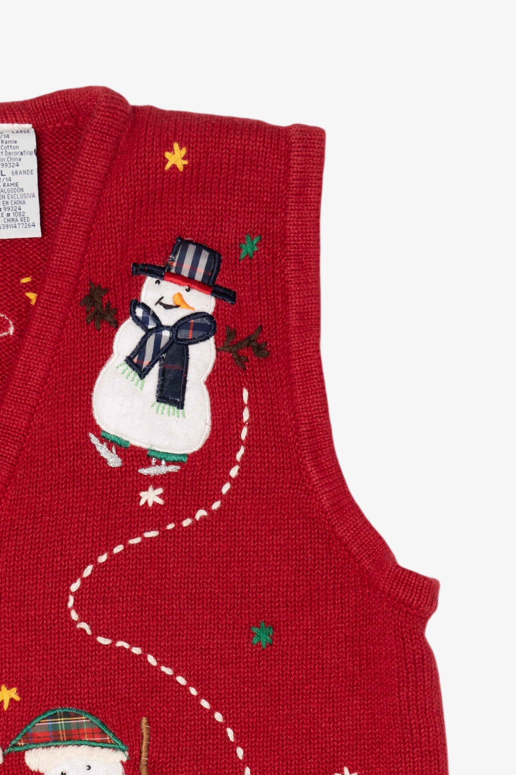 Vintage Red Bobbie Brooks Snowmen Ugly Christmas Vest (1990s)