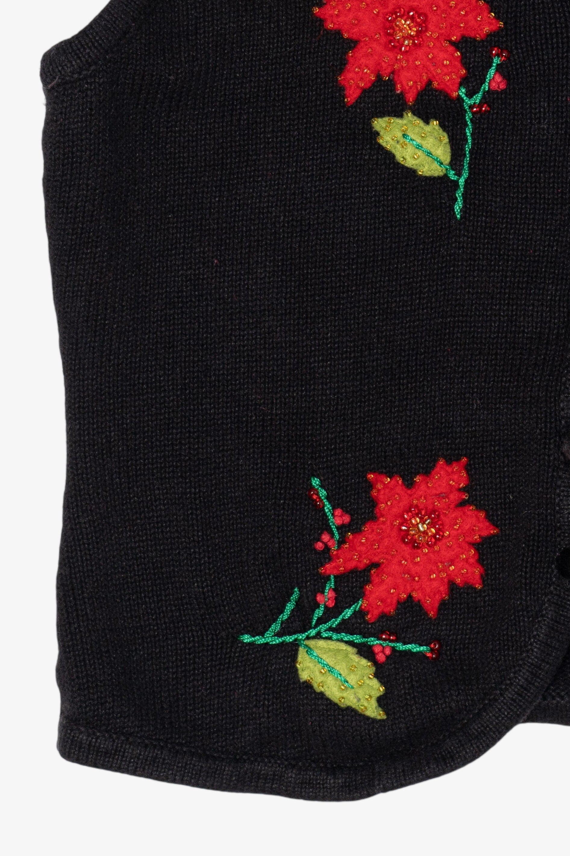 Vintage Black Designers Originals Studio Flowers Ugly Christmas Vest (1990s)