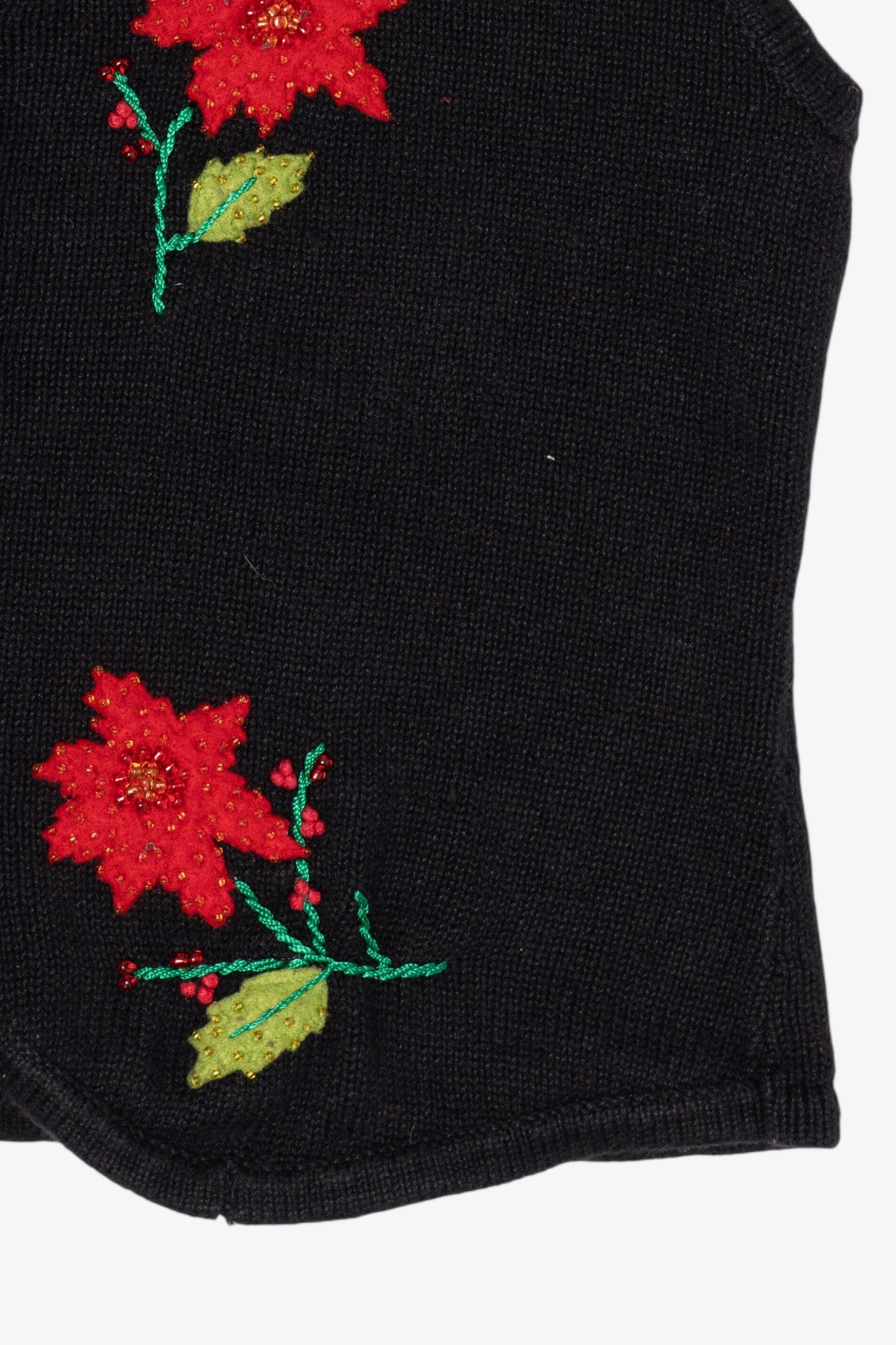 Vintage Black Designers Originals Studio Flowers Ugly Christmas Vest (1990s)