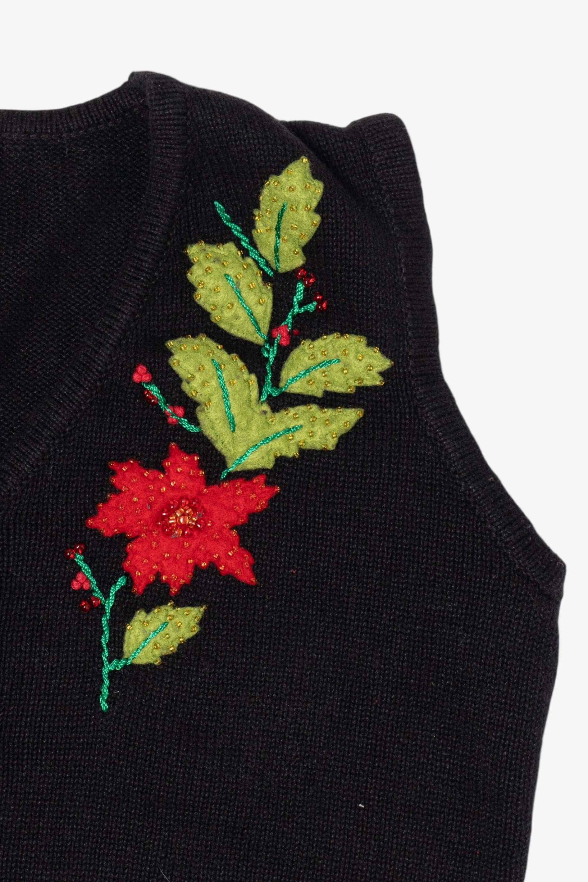 Vintage Black Designers Originals Studio Flowers Ugly Christmas Vest (1990s)