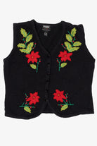 Vintage Black Designers Originals Studio Flowers Ugly Christmas Vest (1990s)
